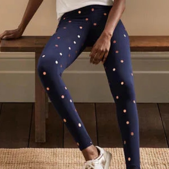 Boden Pants - EUC Cute Leggings Navy And Gold, Polka Dot, Size 2